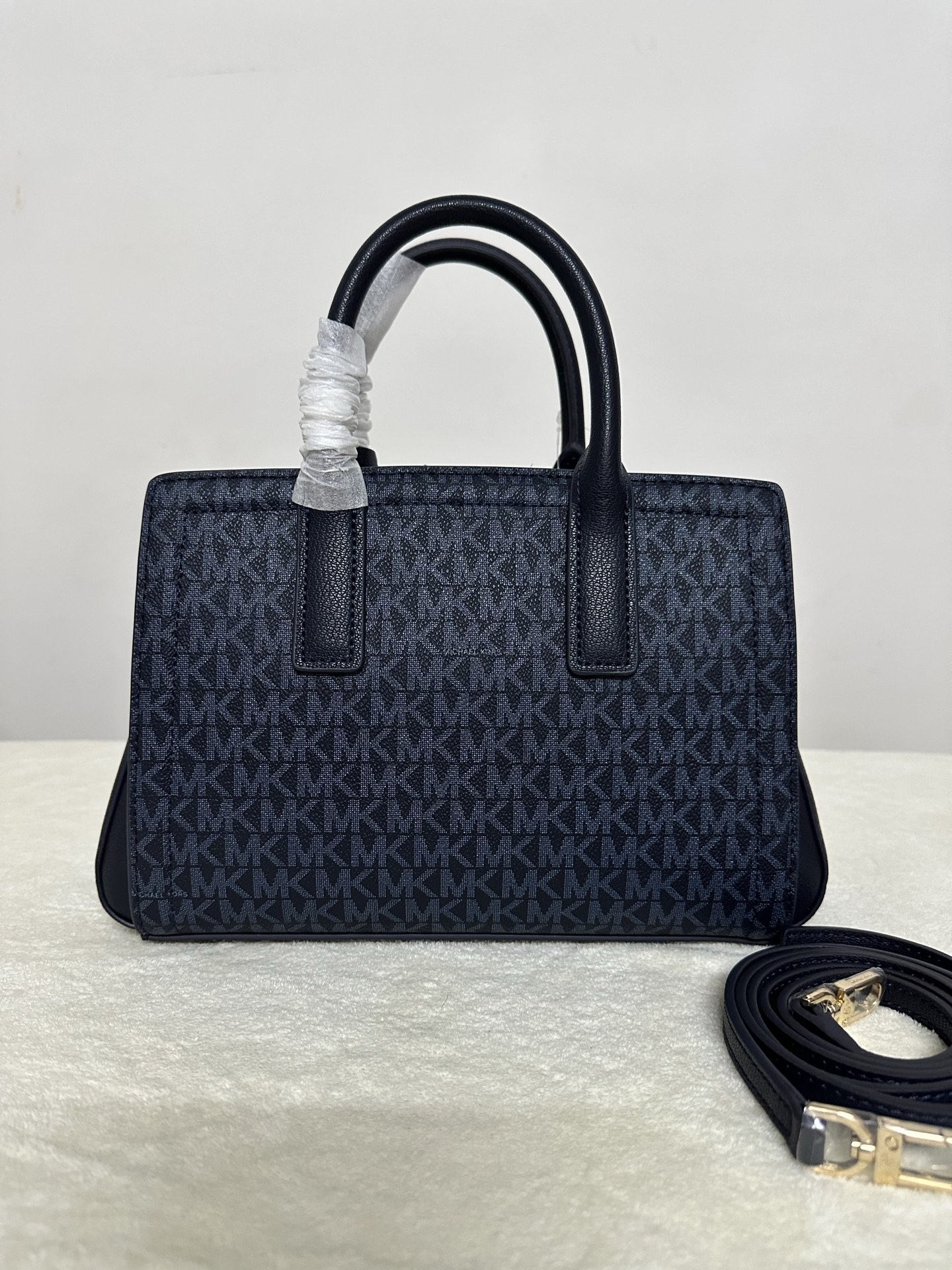 Michael Kors MK Laila 女士小号手提包斜挎包：深兰拼