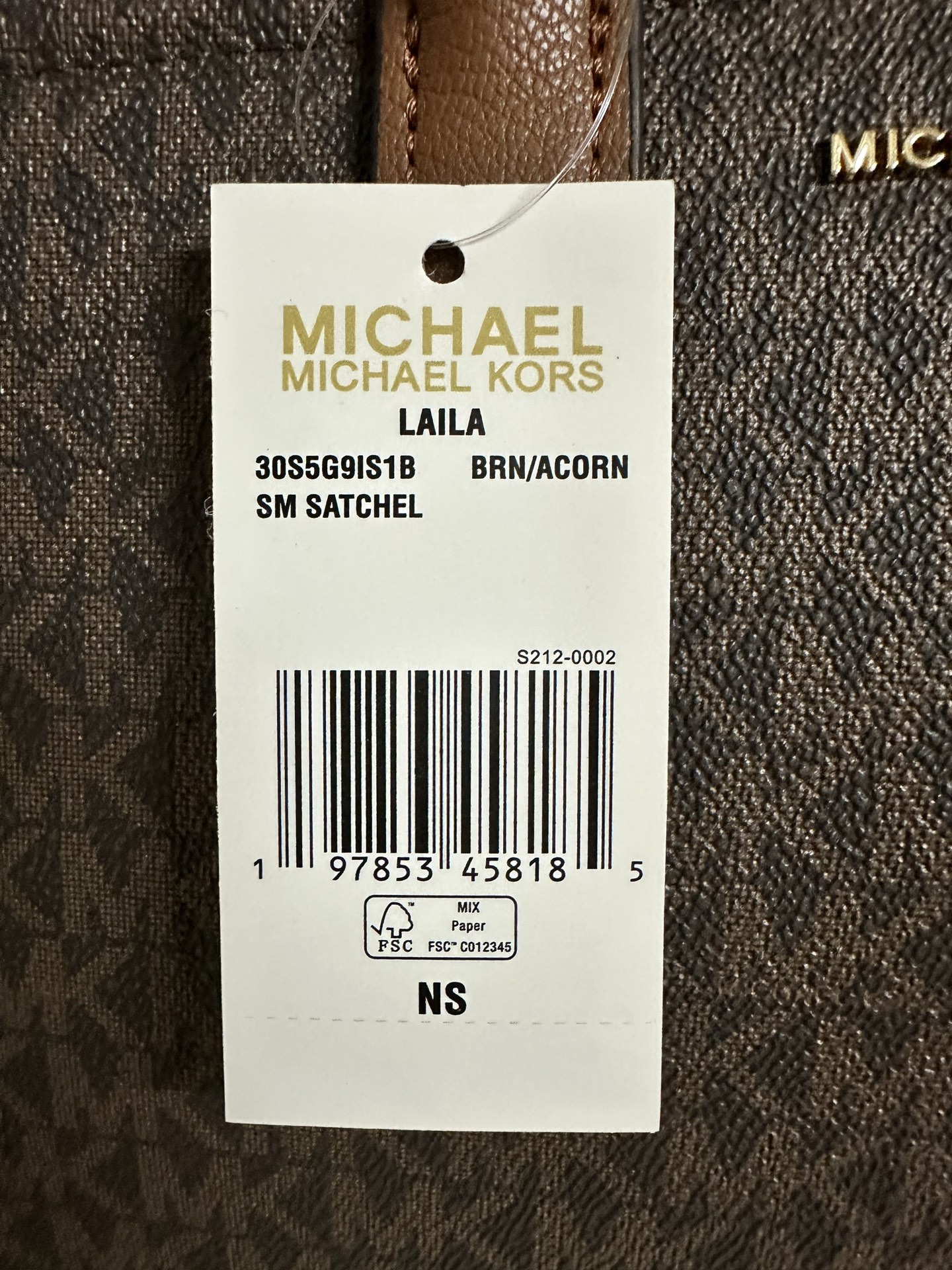Michael Kors MK Laila 女士小号手提包斜挎包：香草白拼棕