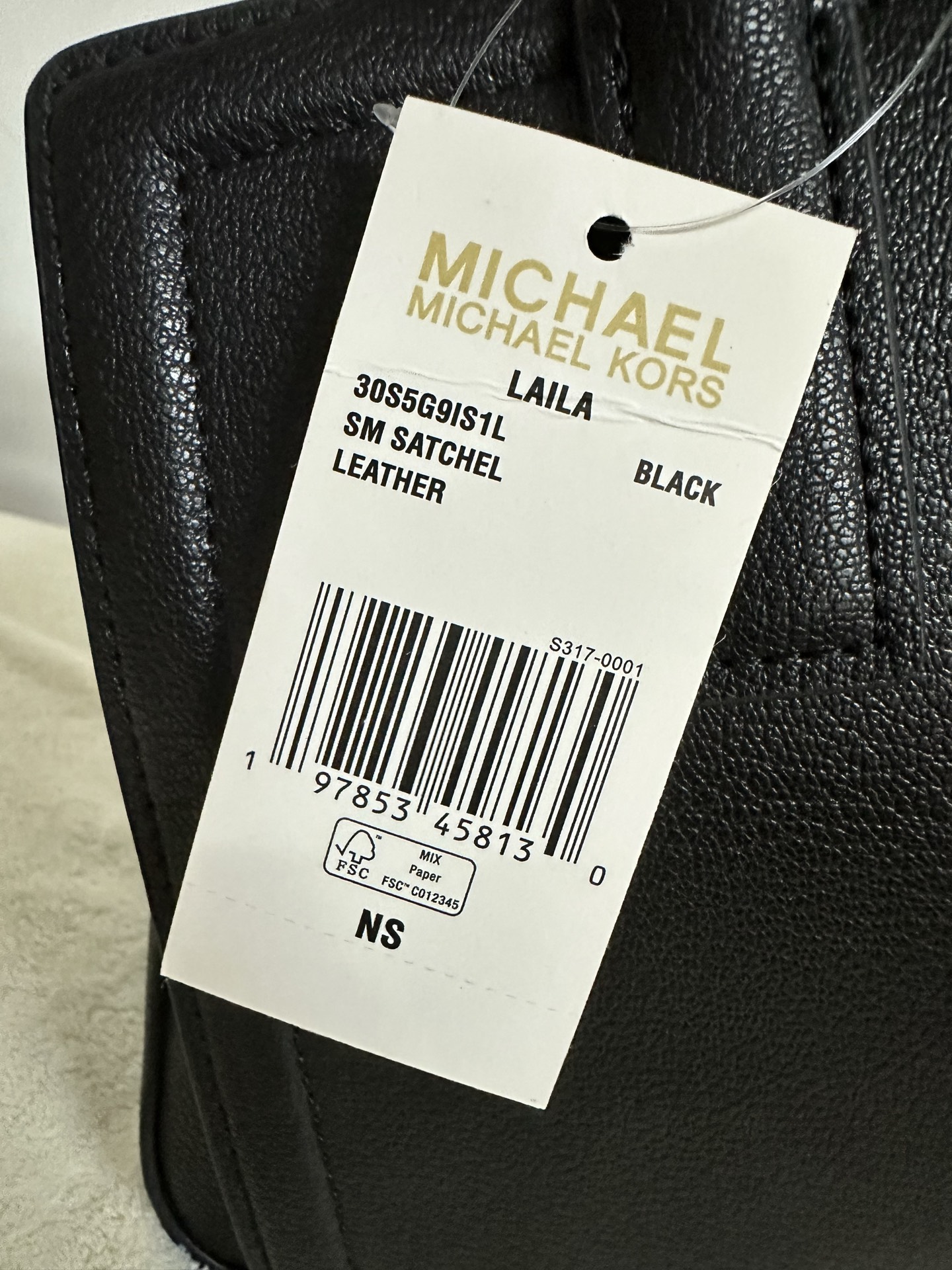 Michael Kors MK Laila 女士小号手提包斜挎包、黑色