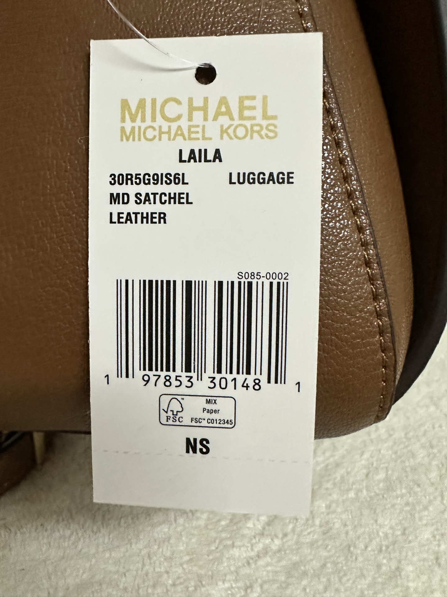 Michael Kors MK Laila 女士手提包斜挎包 香草白，橡果棕