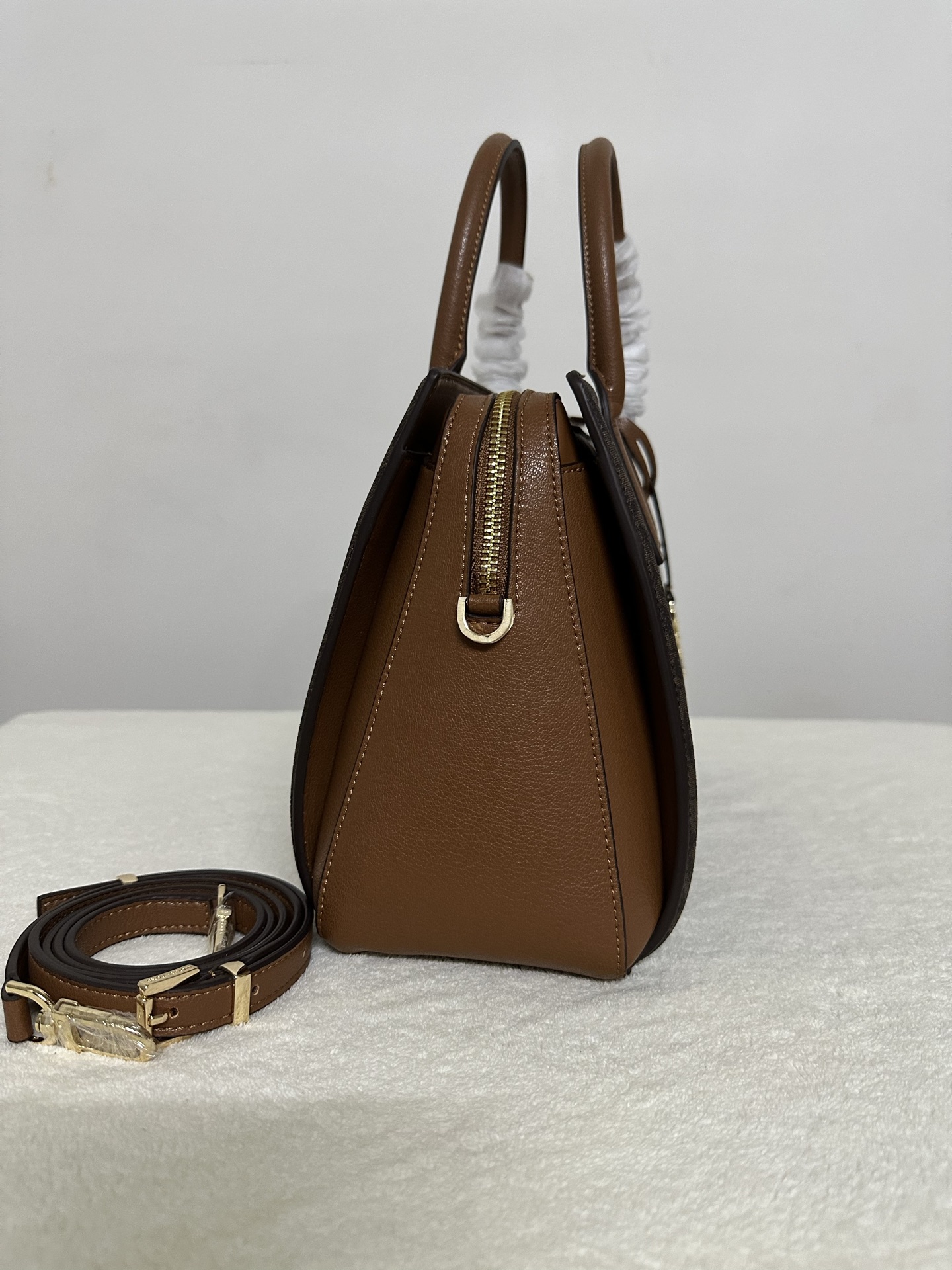 Michael Kors MK Laila 女士手提包斜挎包 ，啡拼棕