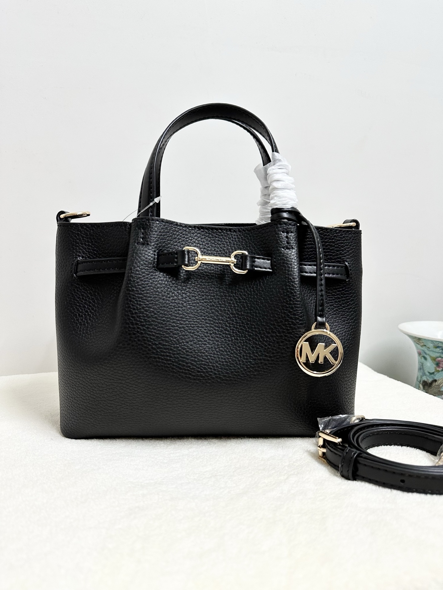 Michael Kors MK Carson 女士小号马衔扣手提包斜挎包橡果棕