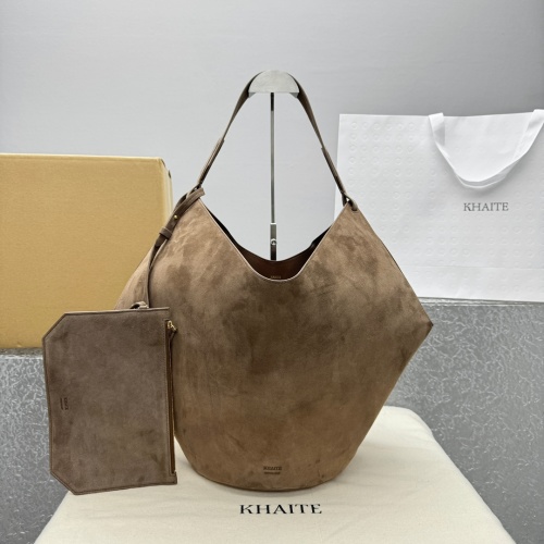 Khaite Lotus Suede Tote Bag - Spacious & Stylish, Model 4771 1 Khaite Lotus Suede Tote Bag - Spacious & Stylish, Model 4771