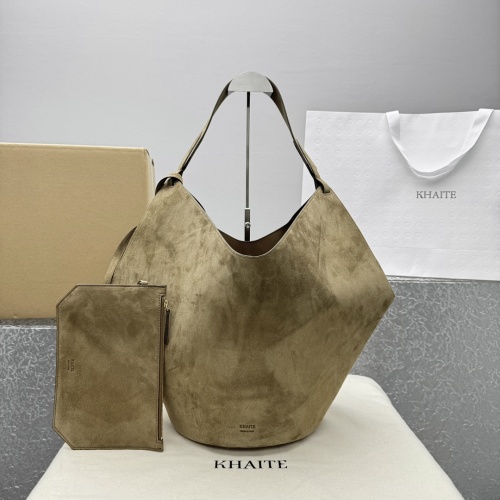 Khaite Lotus Suede Tote Bag, Spacious and Stylish - Model 4771 1 Khaite Lotus Suede Tote Bag, Spacious and Stylish - Model 4771