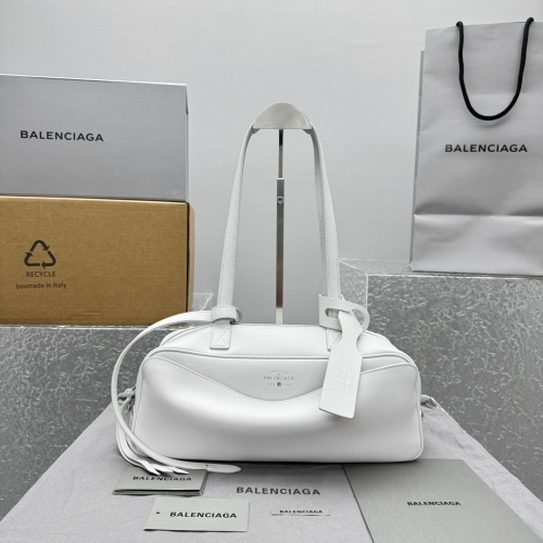 Balenciaga Carrie Small White Bowling Bag - Modern & Stylish Handbag 1 Balenciaga Carrie Small White Bowling Bag - Modern & Stylish Handbag