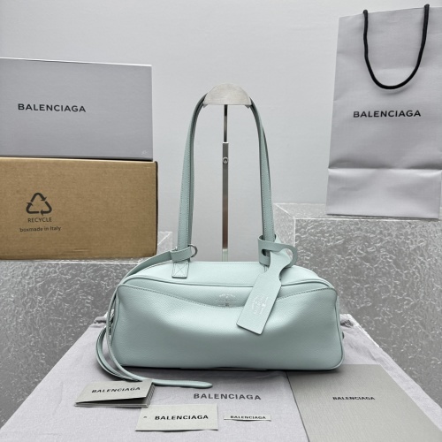 Balenciaga Carrie Bowling Bag in Light Blue, Small Size - Modern & Chic 1 Balenciaga Carrie Bowling Bag in Light Blue, Small Size - Modern & Chic