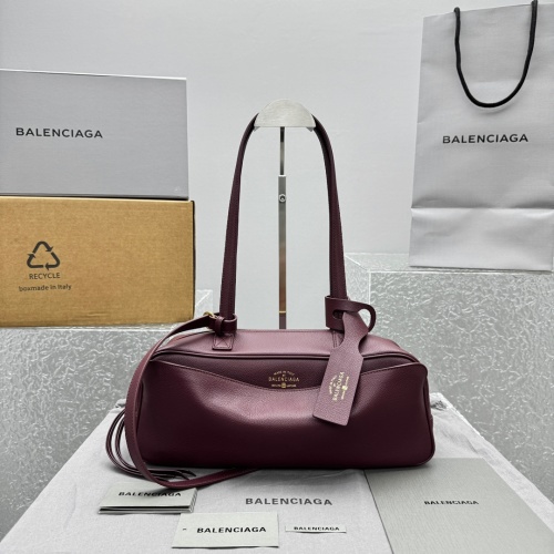 Balenciaga Carrie Bowling Bag - Small Size, Wine Red Color, Modern Design 1 Balenciaga Carrie Bowling Bag - Small Size, Wine Red Color, Modern Design