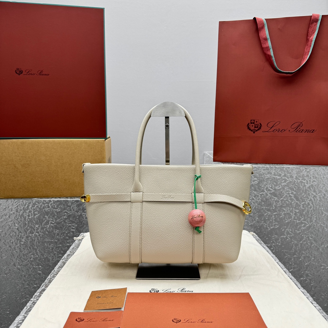 Loro Piana Ghiera Shopper Handtas - Lichtgrijze Elegante Dames Handtas