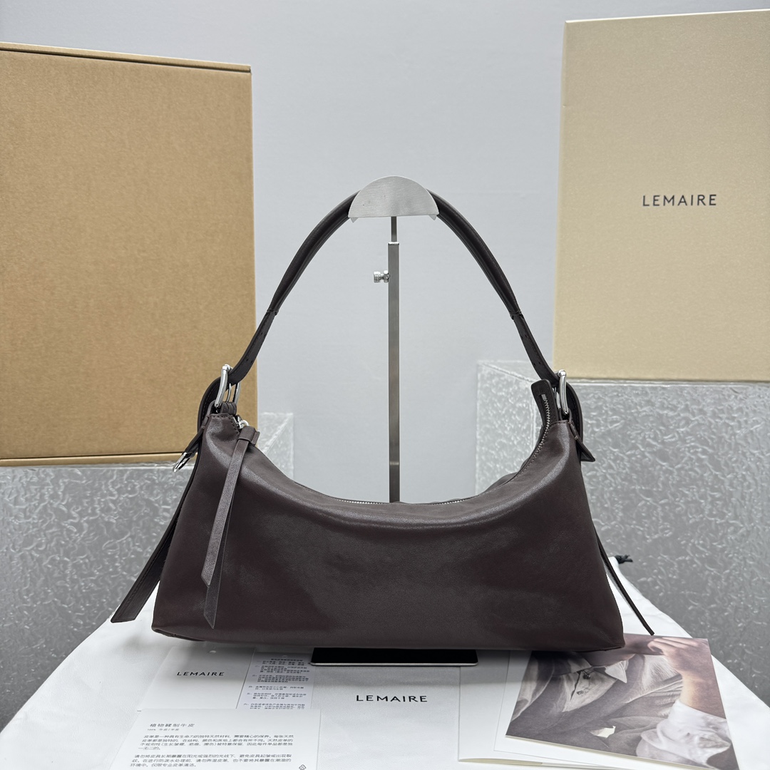 Lemaire Belted Baguette Brown Leather Shoulder Bag - Compact and Elegant 2 i1753867125 5031 12