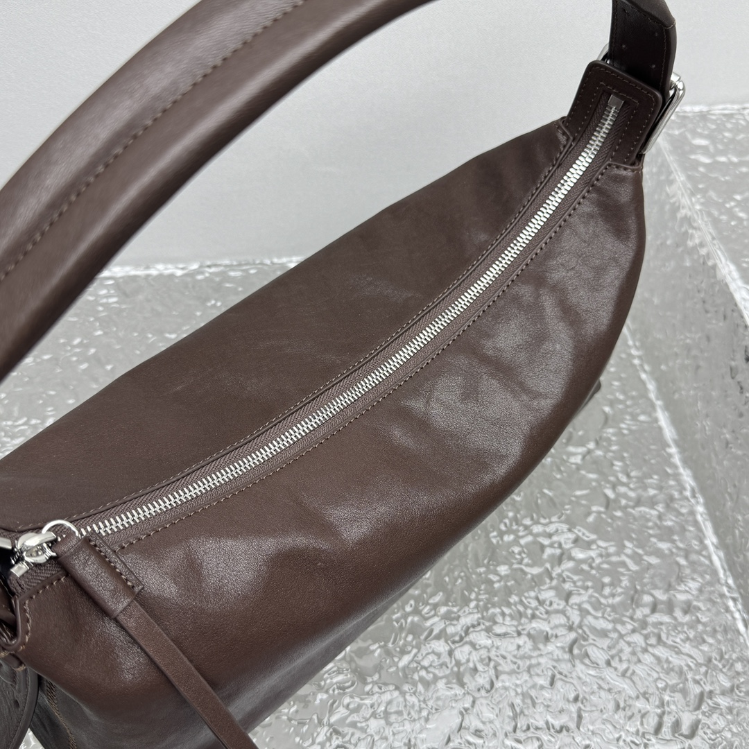 Lemaire Belted Baguette Brown Leather Shoulder Bag - Compact and Elegant 7 i1753867125 979 6