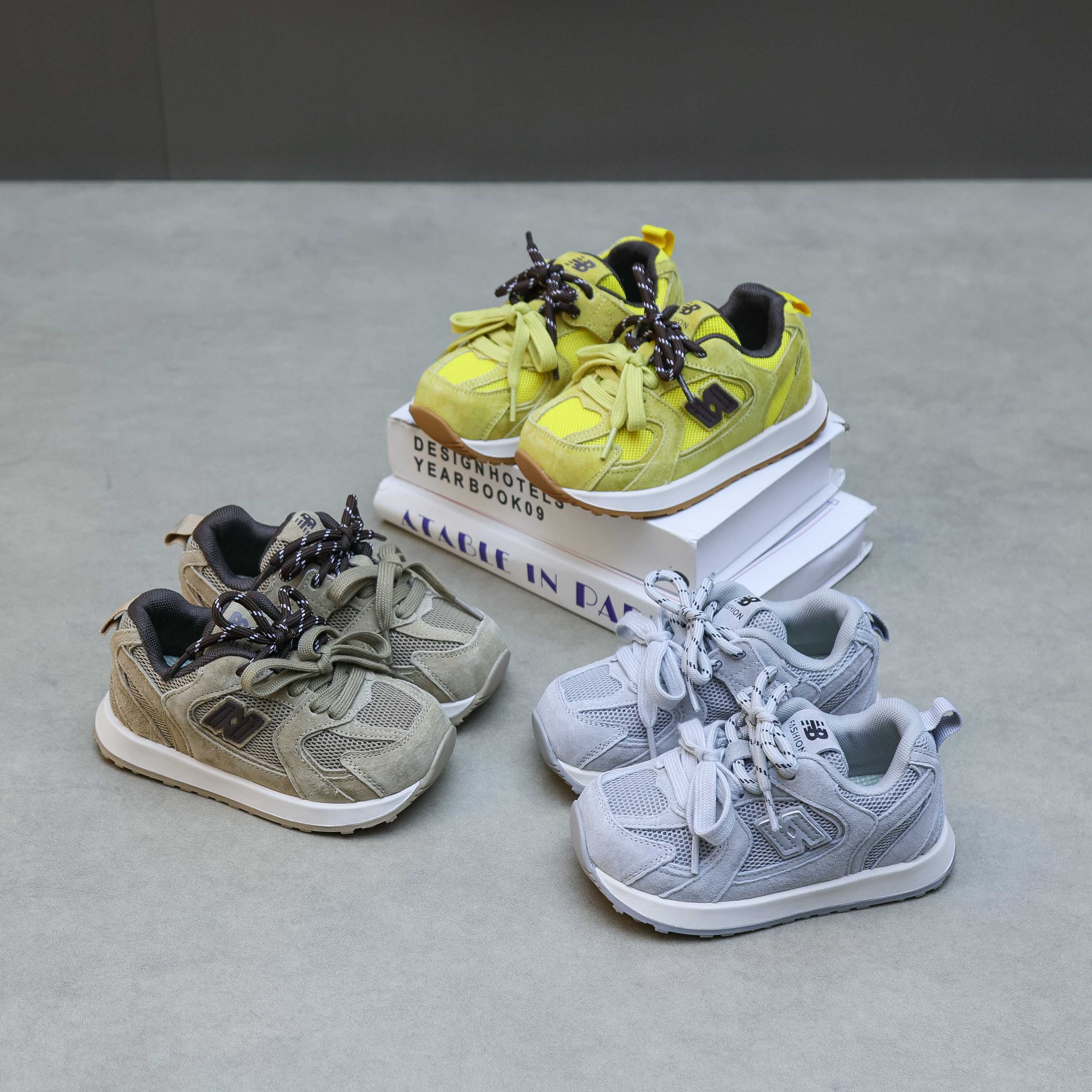 NB 卡皮巴拉联名款童鞋26-37 卡皮巴拉联名网红款内侧魔术贴真皮德训鞋双鞋带阿甘鞋跑鞋🛵-选品中心