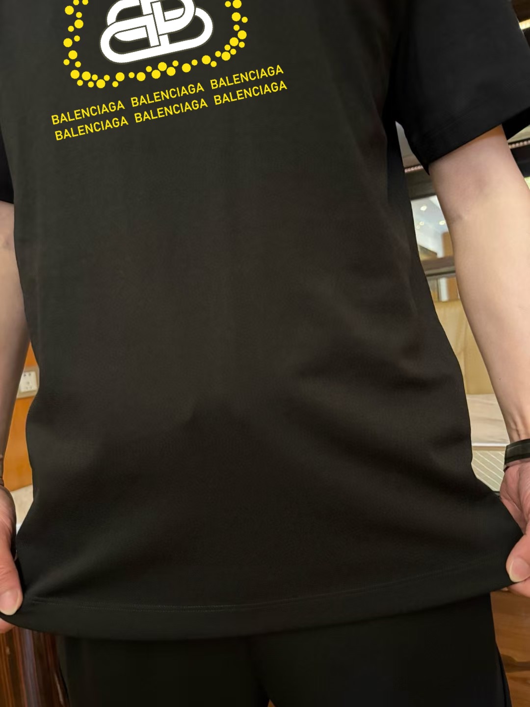 Balenciaga 2025 Spring/Summer Men's Black Cotton T-Shirt with Logo Print 10 i1751128863941 9030 0 8