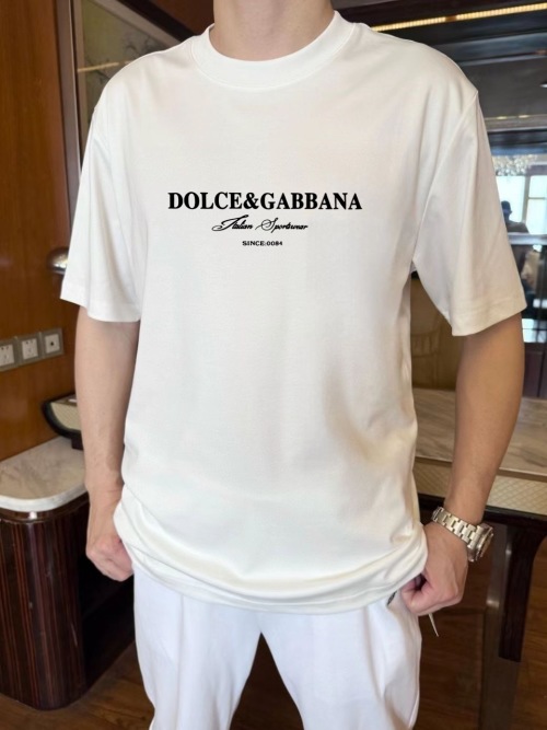 Dolce & Gabbana Men's White Liquid Ammonia Cotton Short Sleeve T-Shirt 1 Dolce & Gabbana Men's White Liquid Ammonia Cotton Short Sleeve T-Shirt