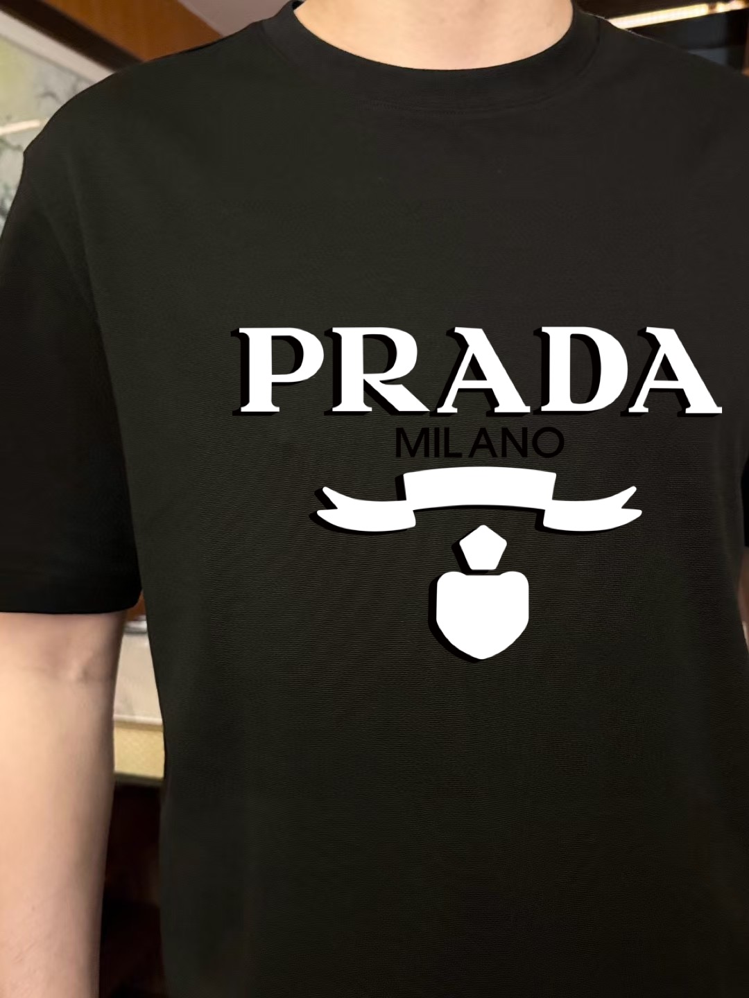 Prada Milano Logo Print Short Sleeve T-Shirt | Classic Design, Comfortable Fit 8 i1751129399095 9473 0 5