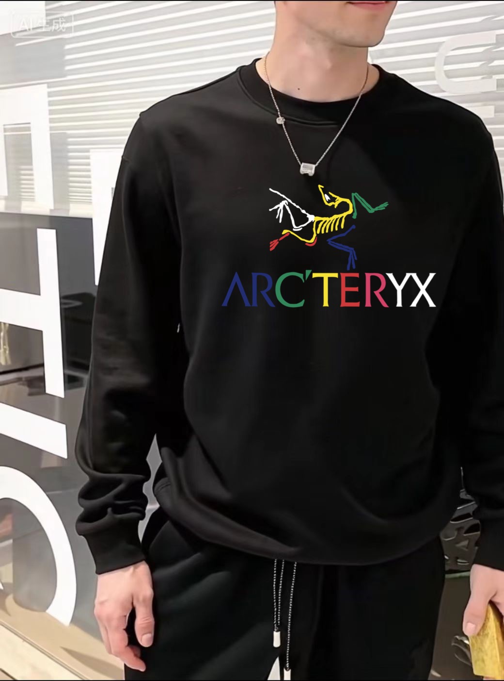 始祖鸟2025秋冬🔥新款圆领卫衣 颜色:黑色 白色 微阔版型 面料:360克重纯棉面料 纯棉触感 布面平整且挺括有型 P.S:松弛的微阔版型设计兼备了时尚与舒适 前后经典LOGO图案做双层异色贴布绣设计给与了款式更多的时尚潮流感 休闲穿搭的必备款 模特:身高172cm/ 体重140斤,试穿L码效果 以个人实际需求为准,此数值仅供参考