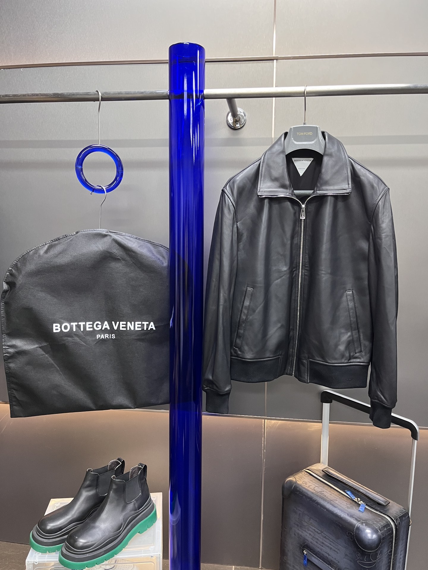 Bottega Veneta Black Collared Zip Jacket