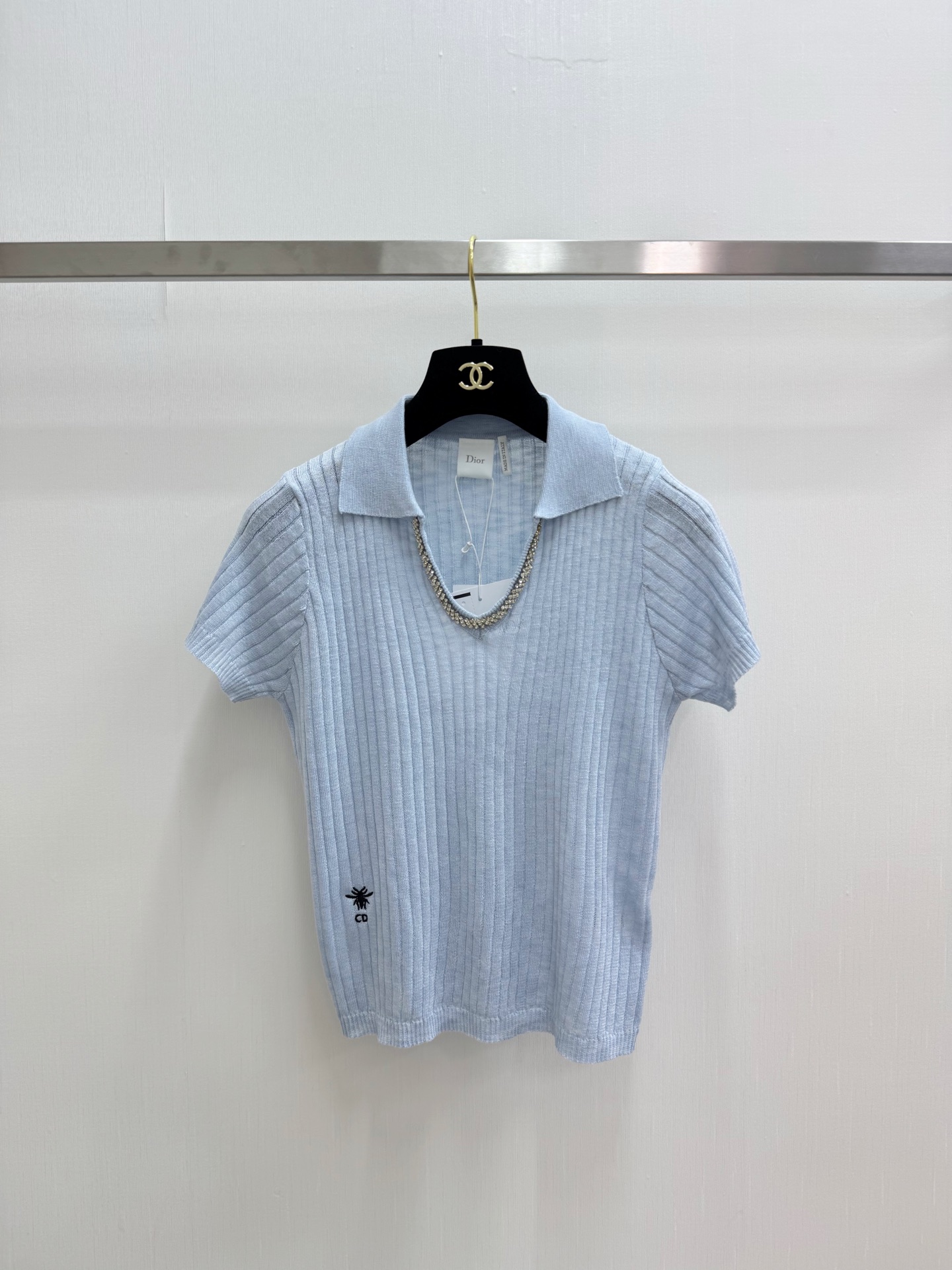 DIOR 26夏季新款 重工刺绣圆领短袖款 logo图案修饰点缀 上身高级氛围感🈵️🈵️ 三色SML