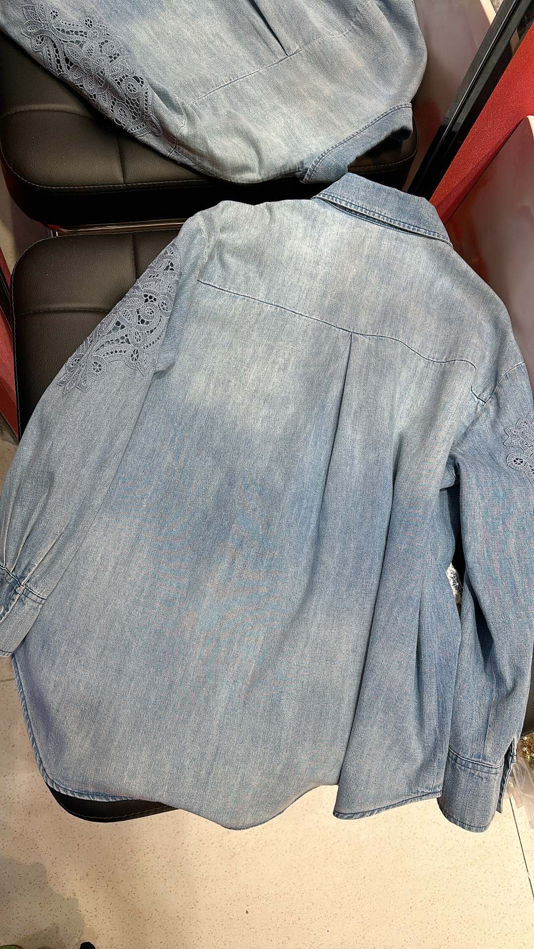 P943 ORIGINAL TWEEDY-SCREENED WITH ERMANNO SCERVINO WATER-WASHED COWBOY TUNNEL EMBROIDERED SHIRT - 图片 7
