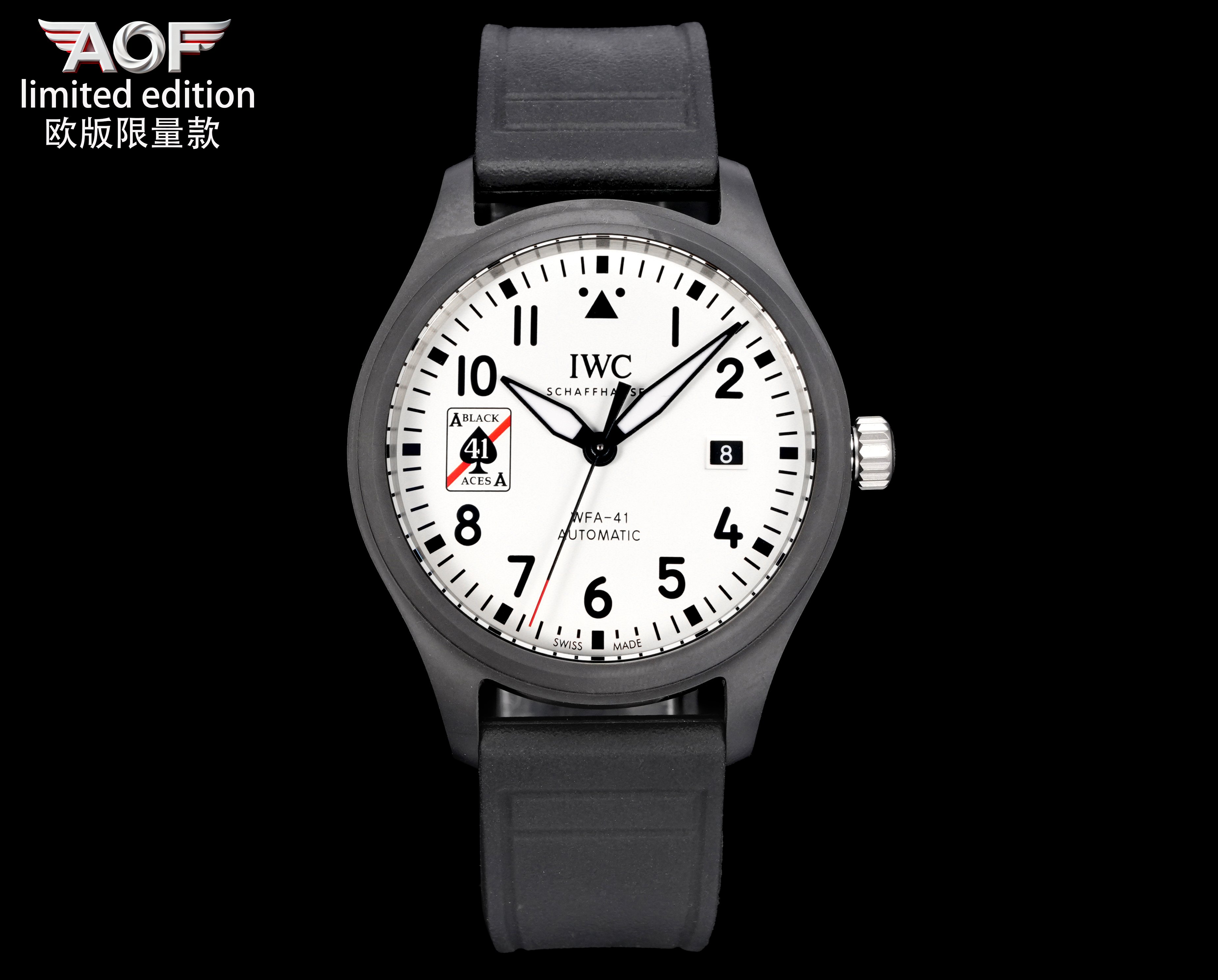 NO:617359,AOF produced ordinary head-grain machine 2829 machine quick release AOF Factory fully upgraded IWC's latest ceramic watch OR9 IWC pilot series watch is shocking, killing all versions on the market, the details and coordination are more delicate. Craftsmanship spirit, meticulously crafted V7 board killing all versions on the market. The appearance is consistent with the original. Five codes in one [Wonderful details] 1. The ceramic part is fired at imported high temperature, no color difference. No cracks. No sand holes, fine production.  2. The mirror surface is made of double sapphire with blue light anti-dazzling effect on both sides. 3. The bottom cover pattern adopts fine carving technology, which is more three-dimensional. 4. The size of the ceramic part of the bottom cover is consistent with the original product. 5. The original molded belt and tape are consistent with the original product. 6. The ceramic shell adopts advanced AR anti-fingerprint treatment. Regardless of the color, it will look like new after a long time. 7. The buckle adopts the same large opening molded buckle as the original product.  8 The ceramic case matches the glass better and has a larger opening. [Case] The size of the watch is 41mmX11.4mm. It is the same as the original. The case is made of high-tech ceramics!  And do a frosted matte finish!  The structure follows the original version - the ring mouth and the middle shell are integrally formed. Resistant to wear, scratches and corrosion!  It authentically restores the tenacity and excellent quality of this series of watches. [Movement] The powerful function is stable running time, using imported Seagull 2892, two options (not a modified machine on the market) The coexistence of quality and cost-effectiveness must be the best gift for the best luxury recommendation. Please look for the exclusive quality of AOF,, iwc19860909AOF 出品 普通 头粒 机   2829机 快拆 AOF Factory 全面升级 IWC 万国 最新陶瓷腕表 OR9 万国 飞行员系列腕表震撼来袭, 秒杀市场所有版本,细节与配合更细腻 匠心精神,精雕细琢V7板本 秒杀市场所有版本 外观与正品一致.五码合一【精彩细节】 1陶瓷部分采用进口高温烧制,无色差.无裂痕.无沙孔,精品制作 2镜面采用双卜蓝宝石两面蓝光防眩晕效果 3底盖图案采用精雕工艺,更具立体感 4底盖陶瓷部位大小与正品一致 5原版开模皮带和胶带,与正品一致 6陶瓷外壳采用高级AR防指纹处理,不管任何颜色用久了都和新的一样, 7扣子采用正品一致开模大开面扣 8陶瓷表壳与玻璃匹配度更好,开面更大【表壳】腕表尺寸41mmX11.4mm.与原装一致表壳采用高科技陶瓷所铸！并做磨砂哑光处理！结构遵循原版——圈口和中壳为一体成型.抗磨损,划痕,耐腐蚀！原汁原味的还原了该系列表款坚韧不拔的卓越品质.【机芯】功能强大之处 走时稳定、使用进口、海鸥2892、两种选择（非市面上改机）品质与性价比共存必属精送礼最佳奢华推荐请认准AOF独家品质,,iwc,Watch