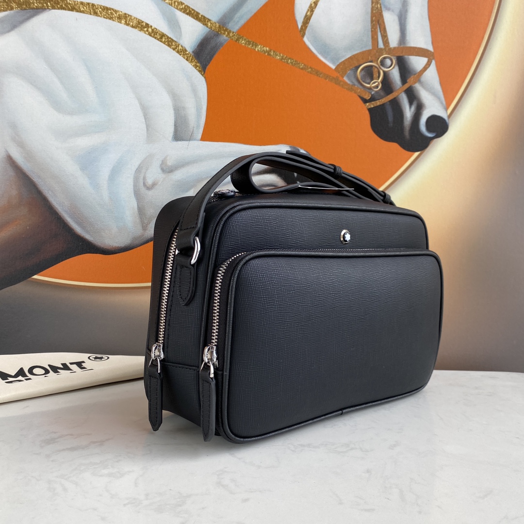 ，MONTBLANC 全新万宝龙匠心系列邮差包 经典黑
型号：MB
材质：头层牛皮（原版皮）
款式：万宝