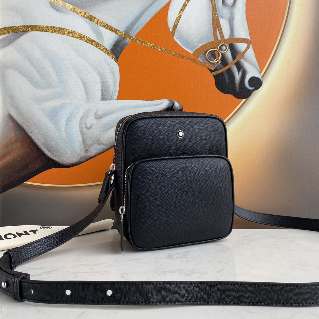 ，MONTBLANC 全新万宝龙匠心系列邮差包 经典黑
型号：MB
材质：头层牛皮（原版皮）
款式：万宝