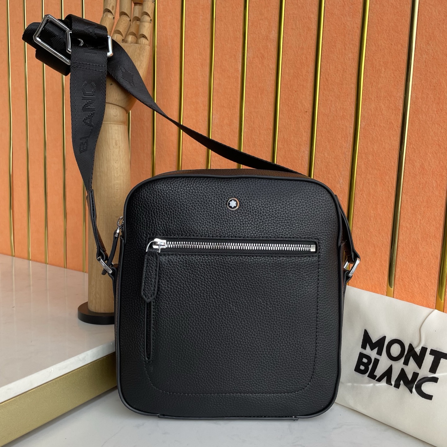 Montblanc Black Leather Crossbody Bag - Refined Style and Practicality