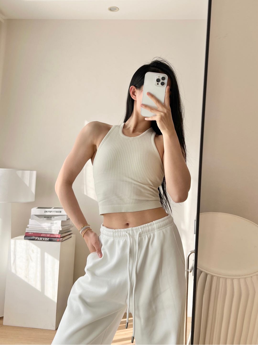 Lululemon Ebb to Street tank studio cream yoga