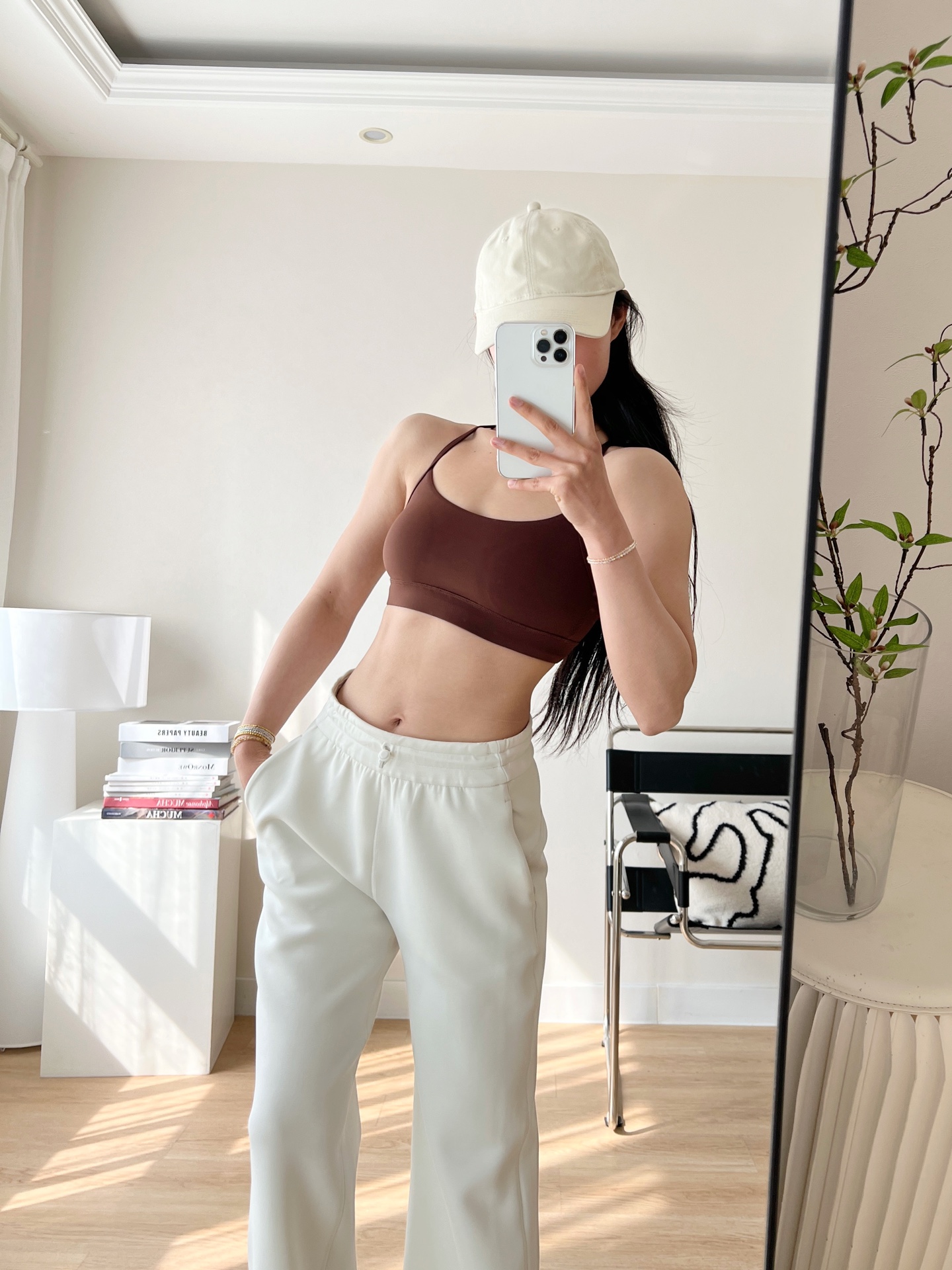 Lululemon Flow Y Nulu sports bra yoga brown
