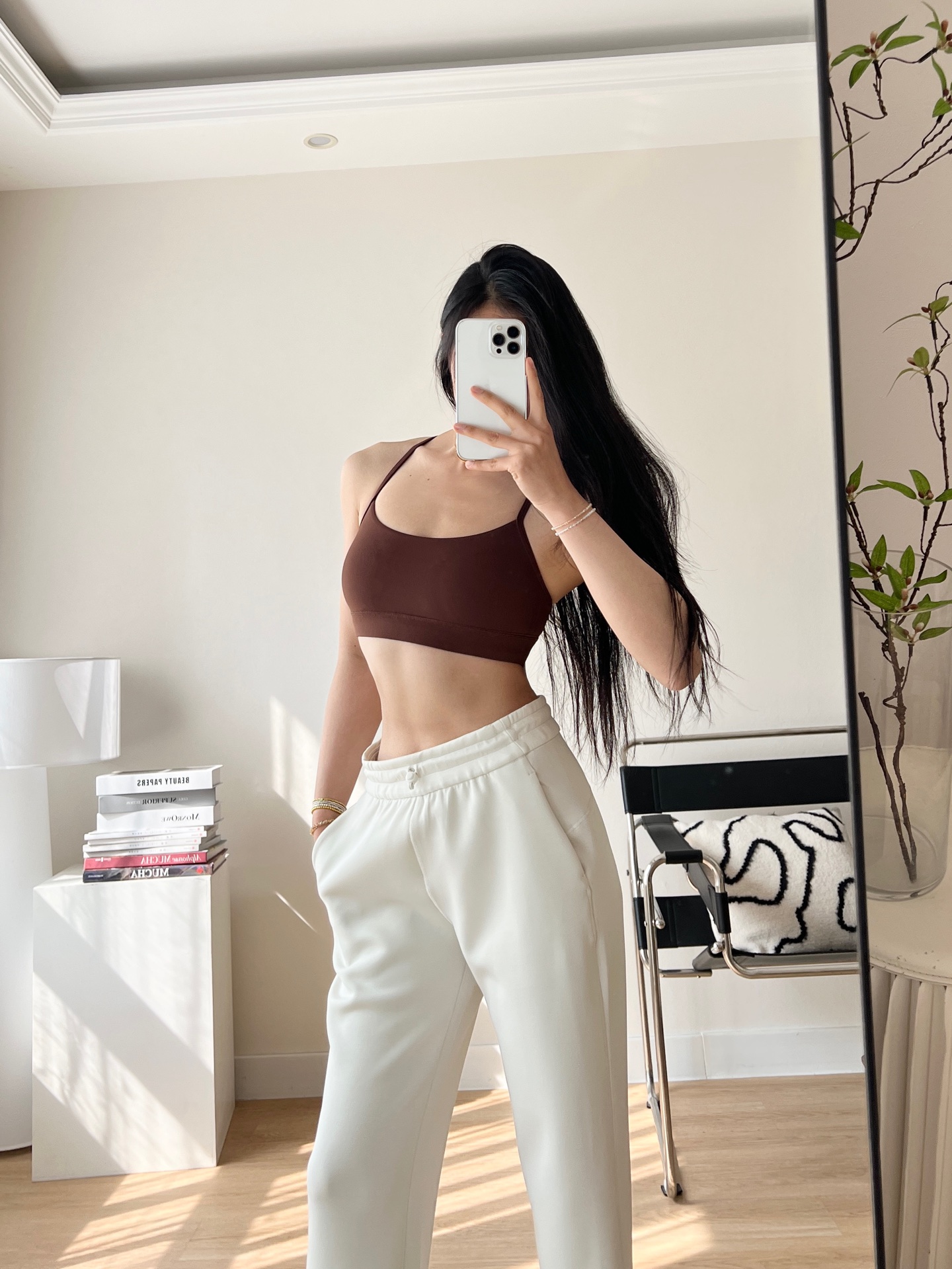Lululemon Flow Y Nulu sports bra yoga brown