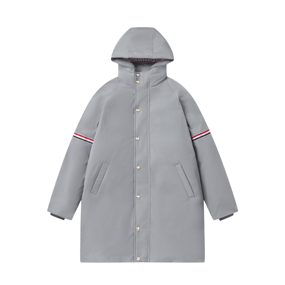 Cada diseñador
 Thom Browne Ropa Chaqueta de plumón Marrón Gris claro Universal para hombres y mujeres