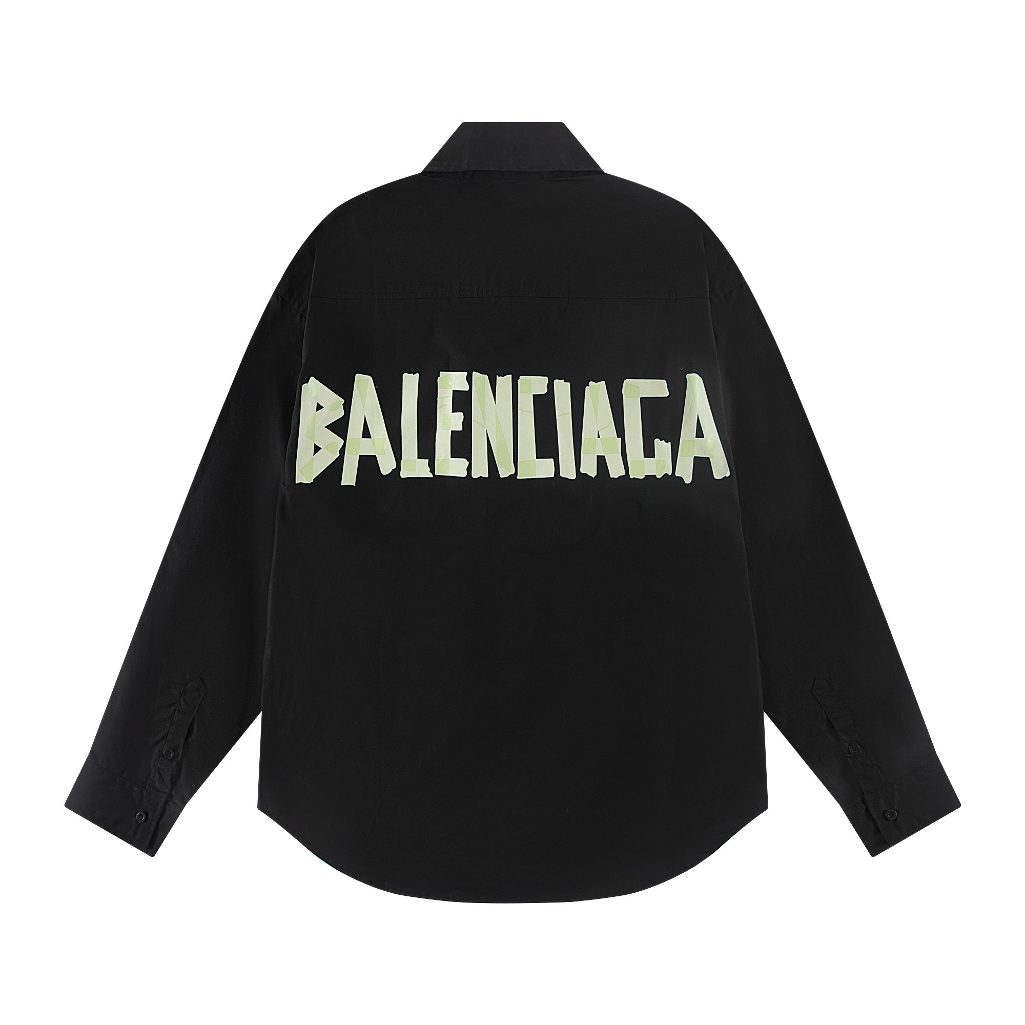 Balenciaga 黄胶带印花長袖シャツ 高品質素材