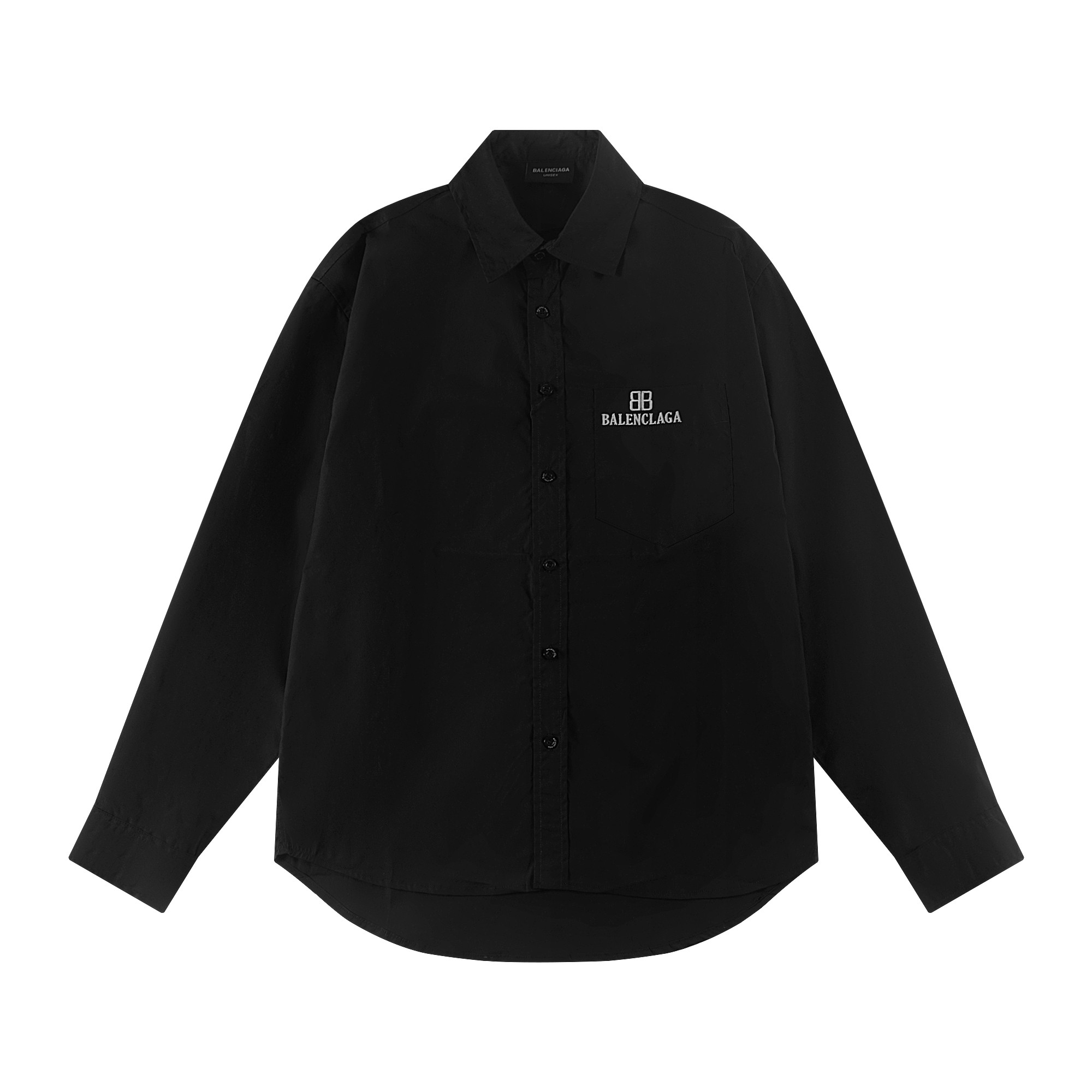 Balenciaga Logo刺繍長袖シャツ 高品質素材の快適な着心地