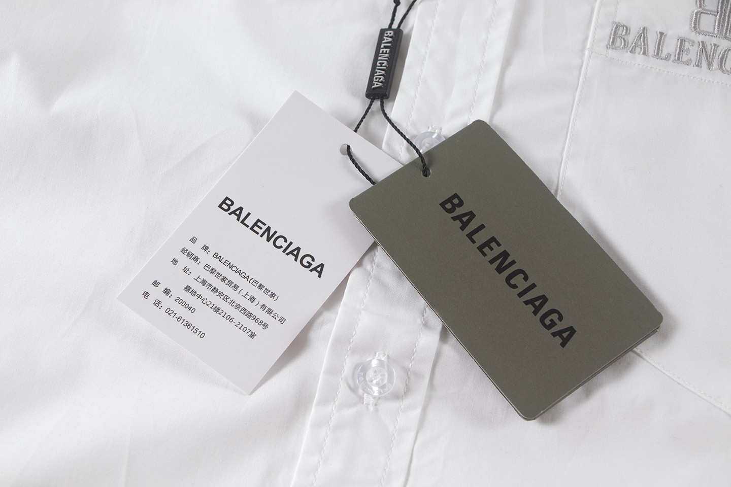 Balenciaga Logo刺繡長袖シャツ 高品質なカジュアルウェア