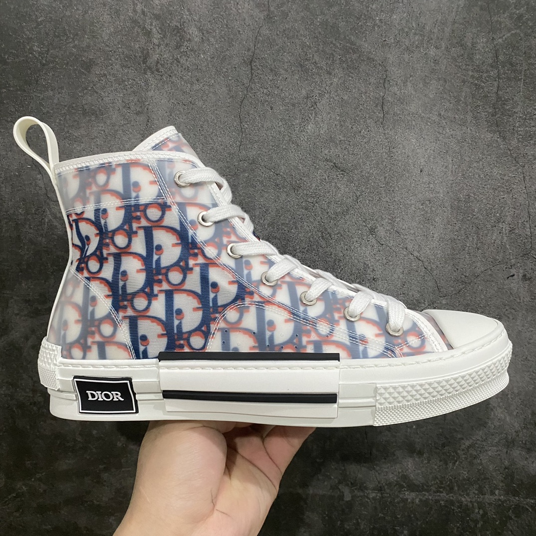 [Made in Dongguan] Dior B23 Oblique High Top Sneakers Dior ”CD Oblique” series blue and red high top