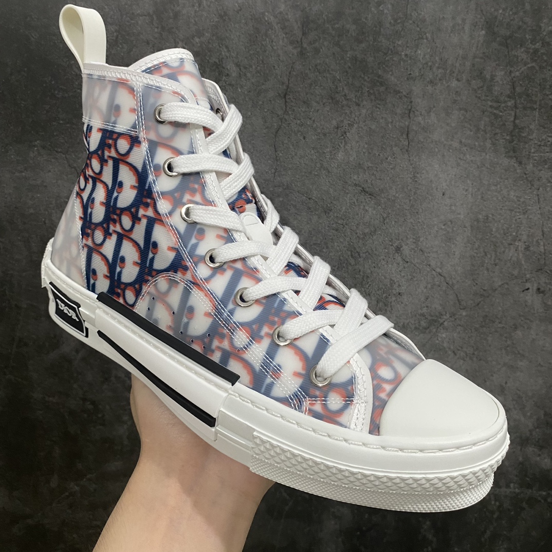 [Made in Dongguan] Dior B23 Oblique High Top Sneakers Dior ”CD Oblique” series blue and red high top