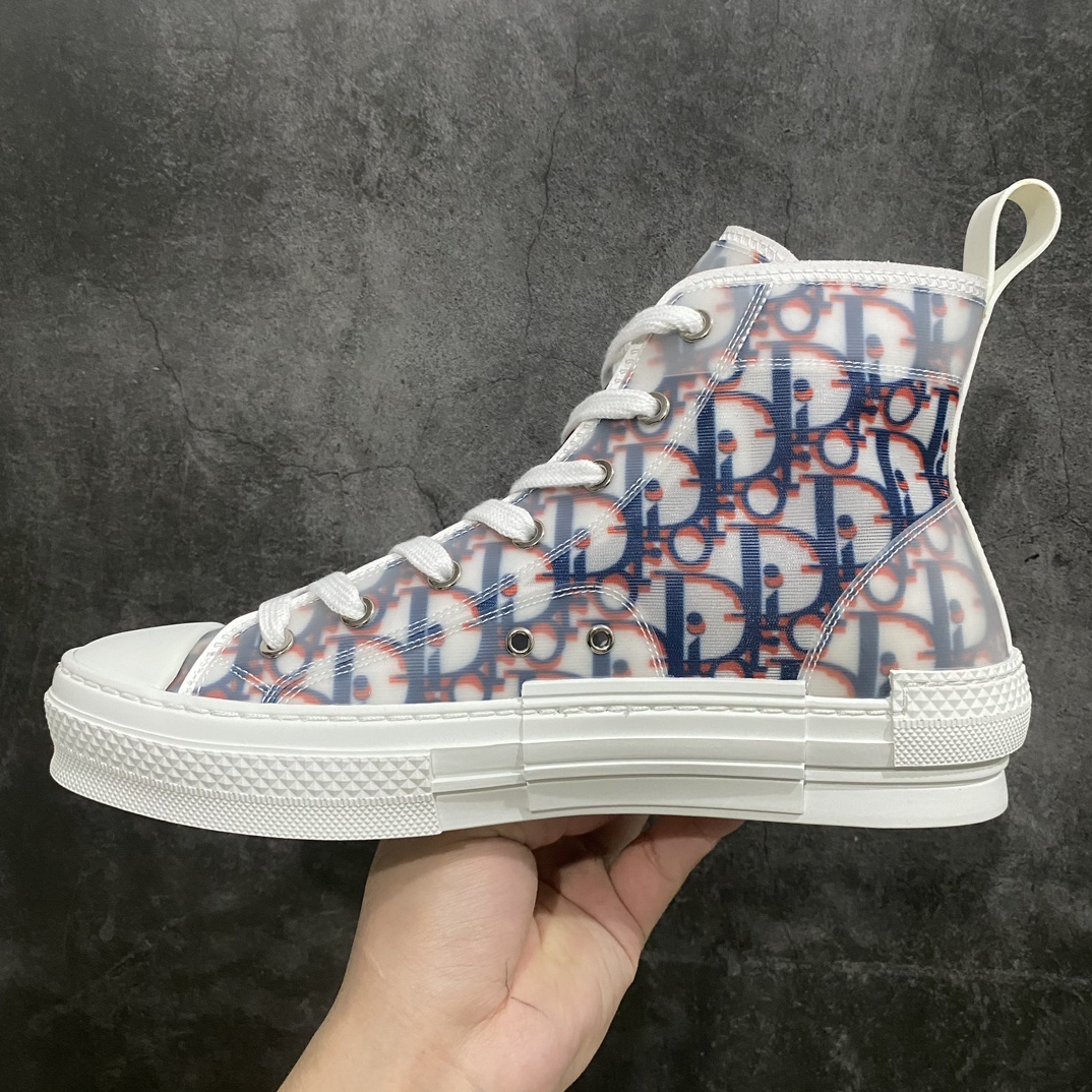 [Made in Dongguan] Dior B23 Oblique High Top Sneakers Dior ”CD Oblique” series blue and red high top