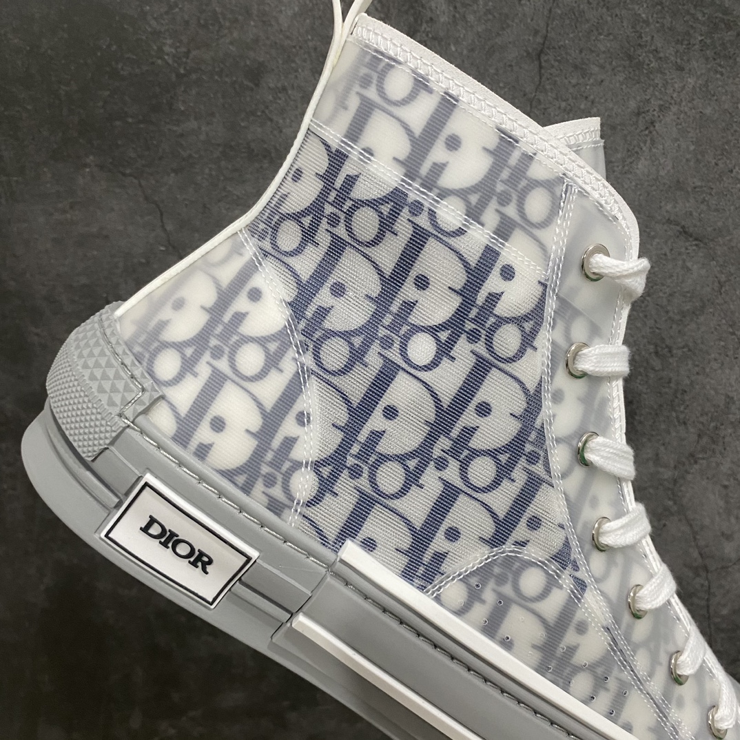 [Made in Dongguan] Dior B23 Oblique High Top Sneakers Dior ”CD Oblique” series white, blue and gray high top