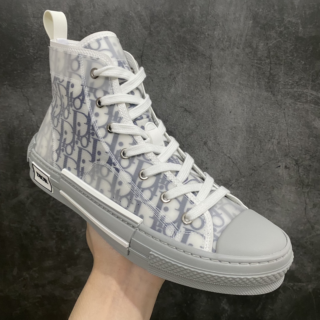 [Made in Dongguan] Dior B23 Oblique High Top Sneakers Dior ”CD Oblique” series white, blue and gray high top