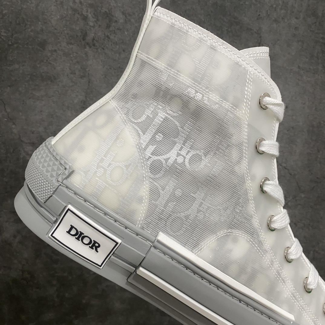 [Made in Dongguan] Dior B23 Oblique High Top Sneakers Dior ”CD Oblique” series gray and white high top