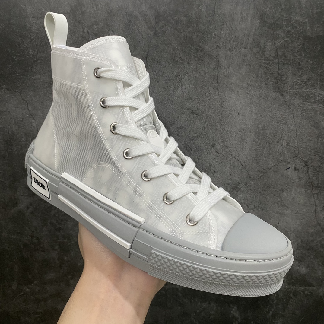 [Made in Dongguan] Dior B23 Oblique High Top Sneakers Dior ”CD Oblique” series gray and white high top