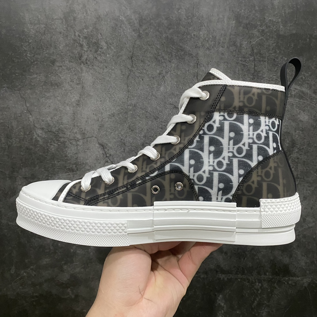 [Made in Dongguan] Dior B23 Oblique High Top Sneakers Dior ”CD Oblique” series black and white high top