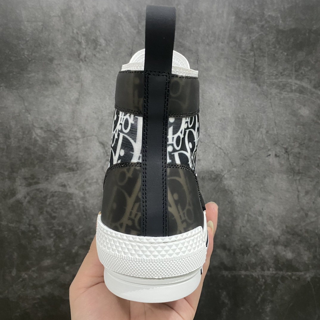 [Made in Dongguan] Dior B23 Oblique High Top Sneakers Dior ”CD Oblique” series black and white high top