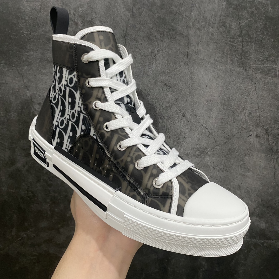 [Made in Dongguan] Dior B23 Oblique High Top Sneakers Dior ”CD Oblique” series black and white high top