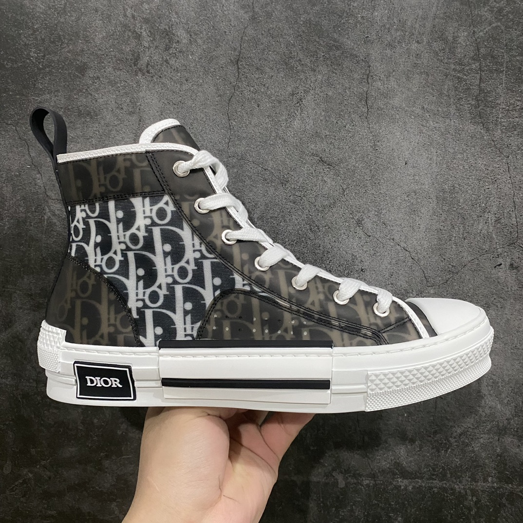 [Made in Dongguan] Dior B23 Oblique High Top Sneakers Dior ”CD Oblique” series black and white high top