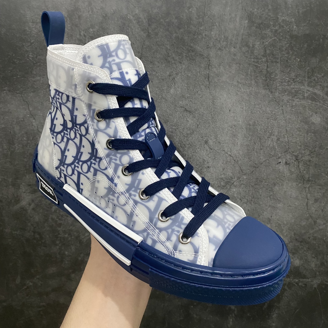 [Made in Dongguan] Dior B23 Oblique High Top Sneakers Dior ”CD Oblique” series blue high top