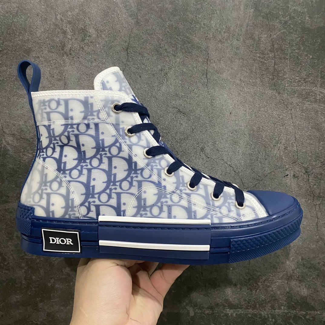 [Made in Dongguan] Dior B23 Oblique High Top Sneakers Dior ”CD Oblique” series blue high top