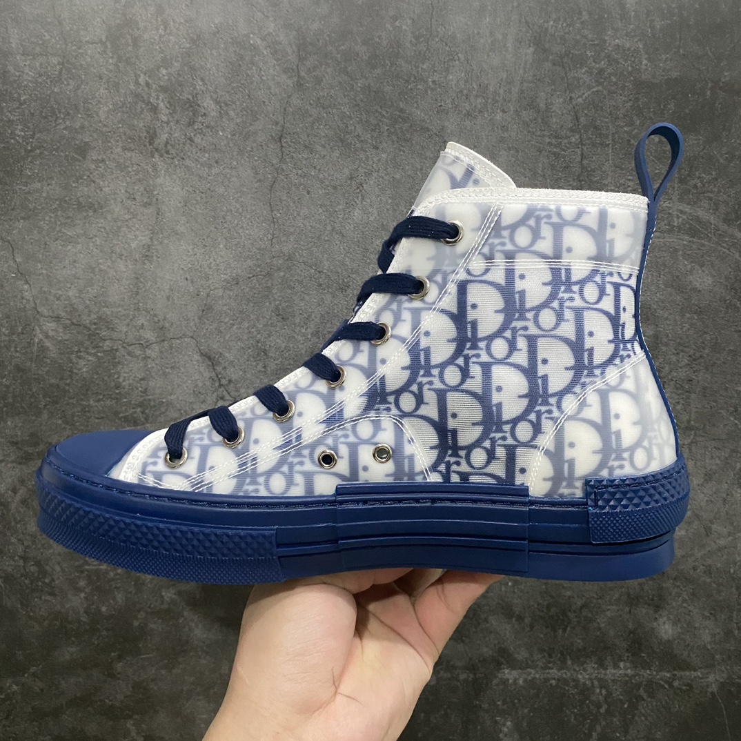 [Made in Dongguan] Dior B23 Oblique High Top Sneakers Dior ”CD Oblique” series blue high top