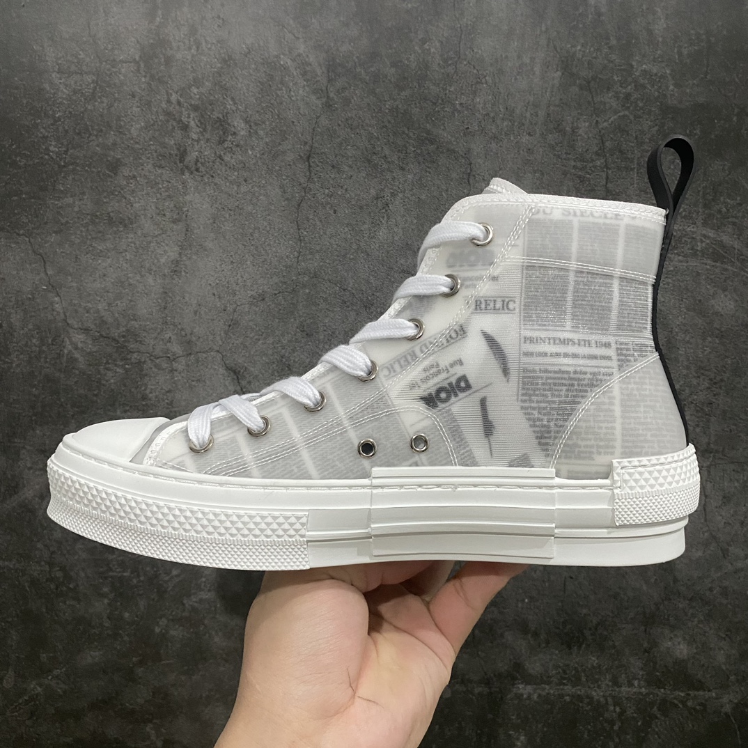 [Made in Dongguan] Dior B23 Oblique High Top Sneakers Dior ”CD Oblique” series newspaper high top