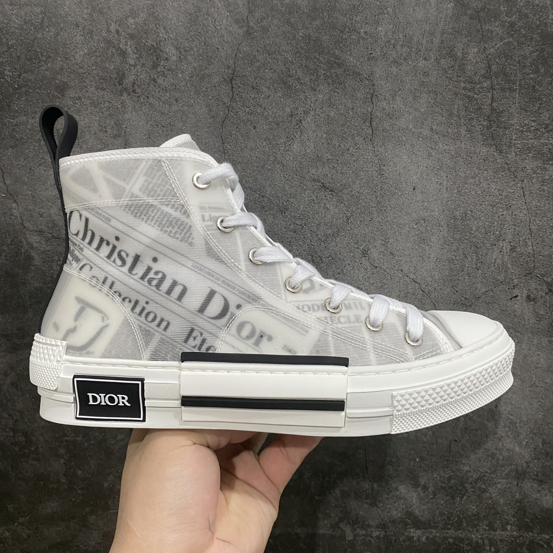 [Made in Dongguan] Dior B23 Oblique High Top Sneakers Dior ”CD Oblique” series newspaper high top