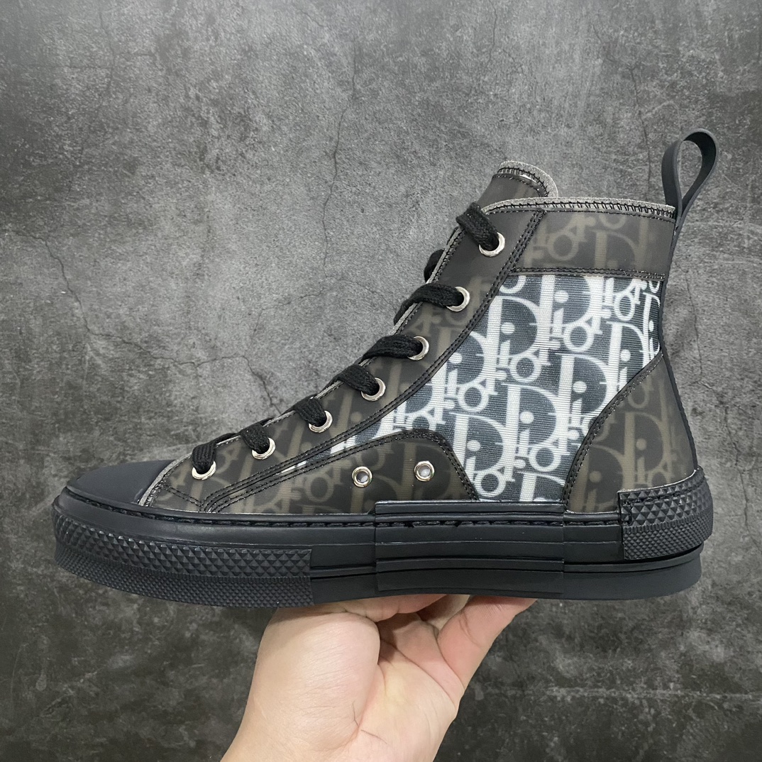 [Made in Dongguan] Dior B23 Oblique High Top Sneakers Dior ”CD Oblique” series black high top